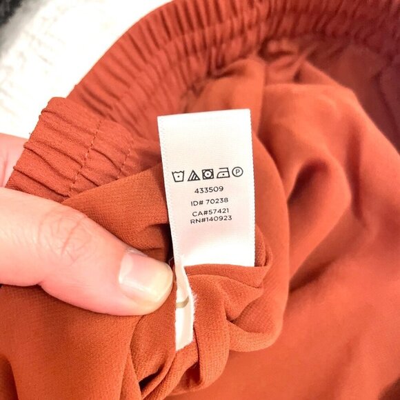 LOFT Rust Orange Drawstring Embroidered Skirt Size M - Picture 6 of 6